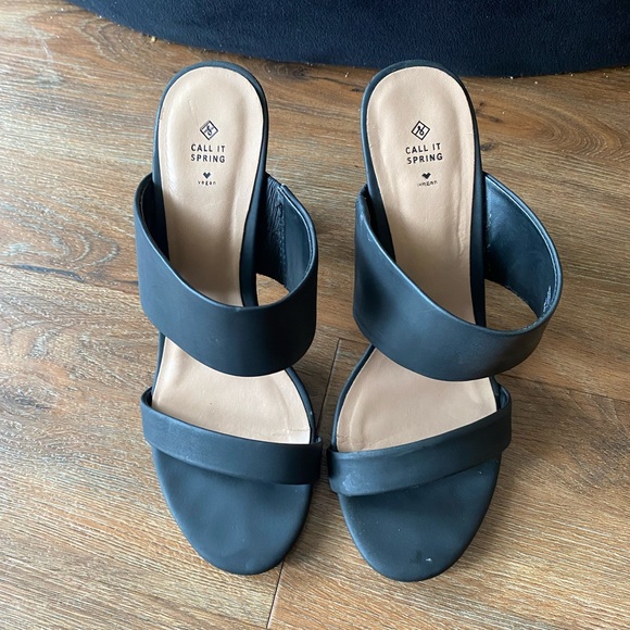 Call it Spring Black Two Strap Heels - Picture 4 of 4